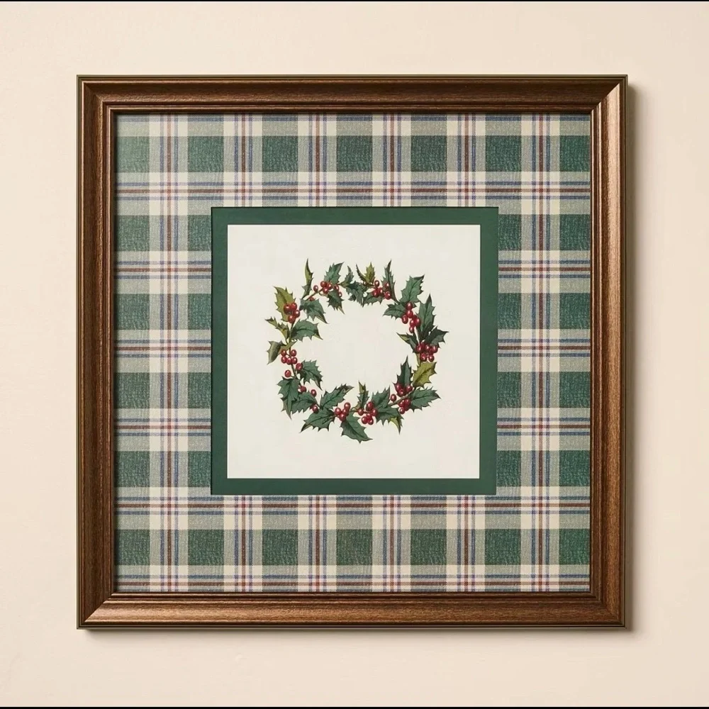 ***SET OF 3*** Holiday Framed Wall Art - Wreath, Ski, & Tree - Hearth & Hand™